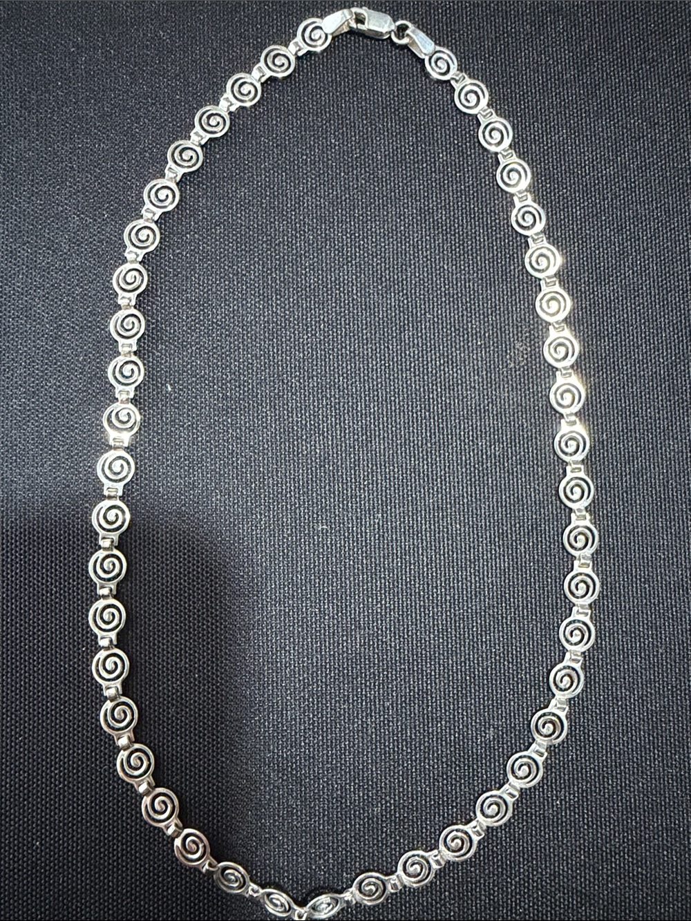 Mexican Silver 925 Spiral-Link Women's Necklace - Elegant Silver Tone